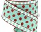 RG Ribbon: 2.5" Glitter Stripes and Polka Dots with Wired Edges, Mint Green, Red, White - 10 Yards For Christmas Wreaths, Bows, Crafts, and Decorations